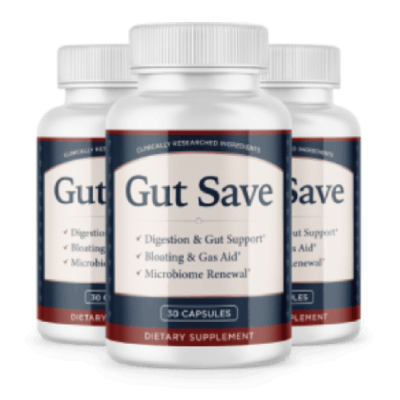 Gut Save supplement bottles